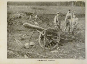 1917 - alter Druck - Deutsches Scheingeschütz an der Ostfront